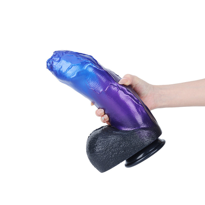 Fantasy Uncut Chubb Platinum Silicone Dildo 9.3 Inch - Metallic Blue