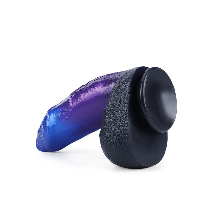 Fantasy Uncut Chubb Platinum Silicone Dildo 7.5 Inch - Metallic Blue