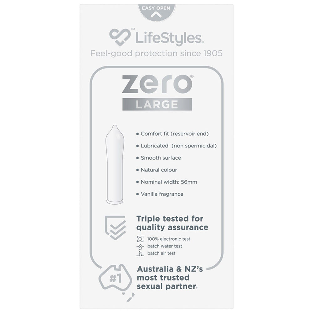 LifeStyles Zero Über Thin Large Condoms 10 Pack