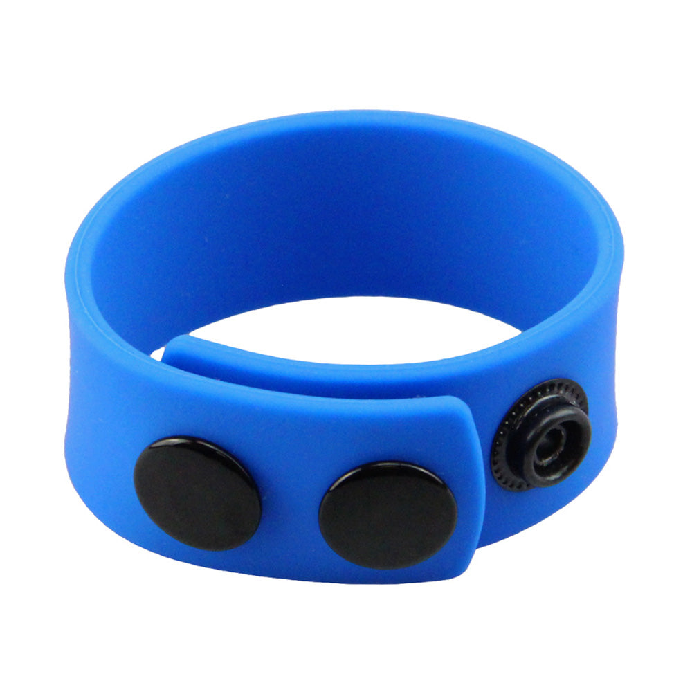 Love In Leather 2 Speed Silicone Cock Ring - Blue