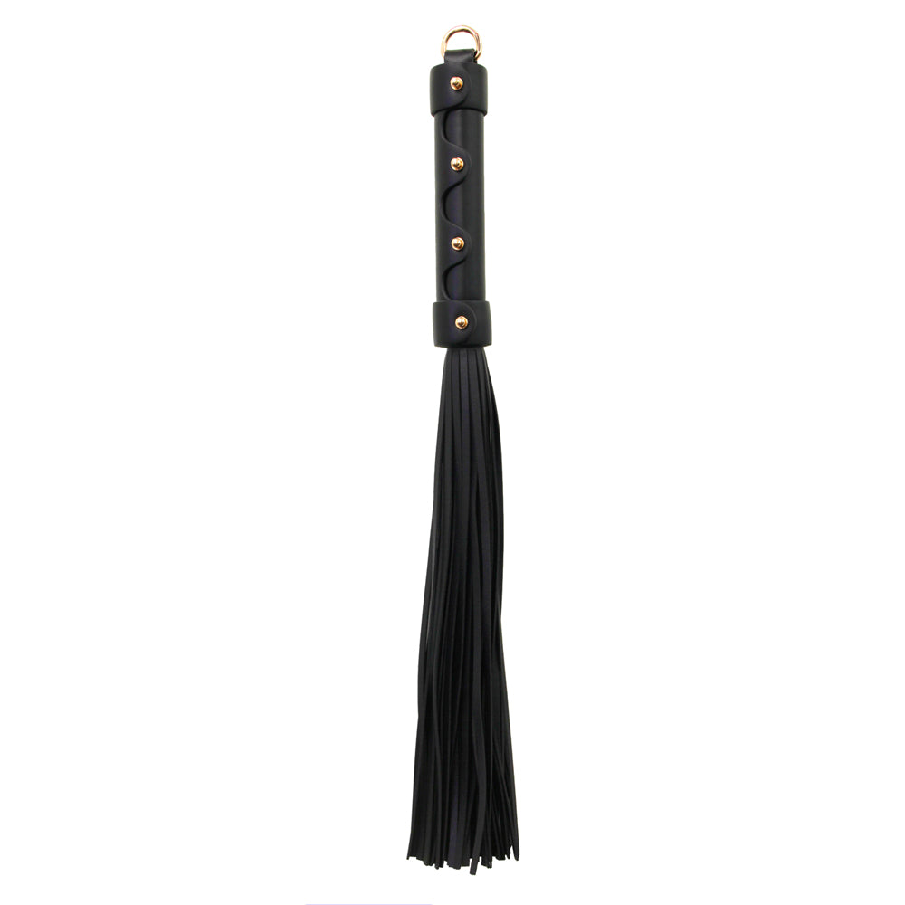 Love In Leather Faux Leather Black Flogger 070 - Rose Gold