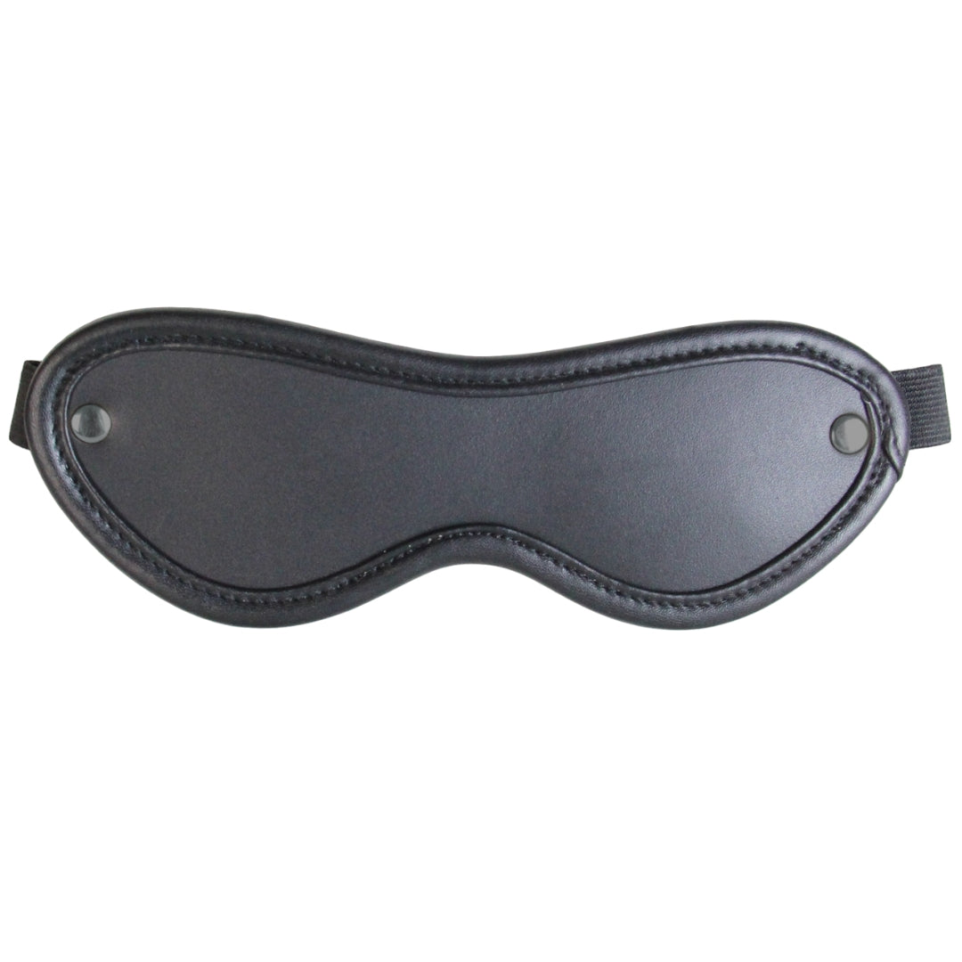 Love In Leather Premium Leather Blindfold Pewter Hardware 048