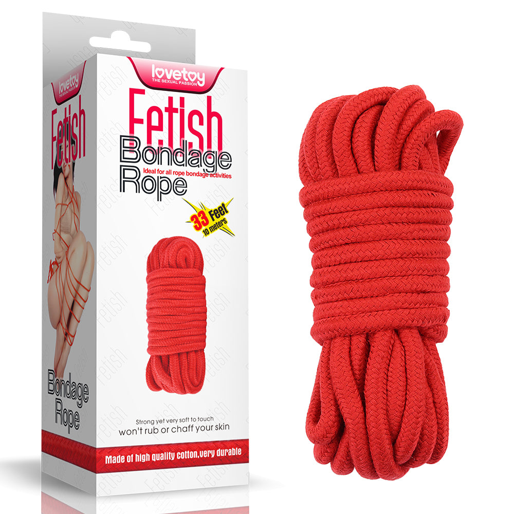 Lovetoy Fetish Bondage Rope 10 Metres - Red