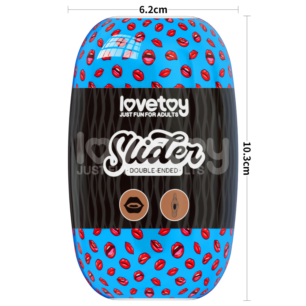 Lovetoy Slider Double-Ended Masturbator Mouth and Vagina - Brown