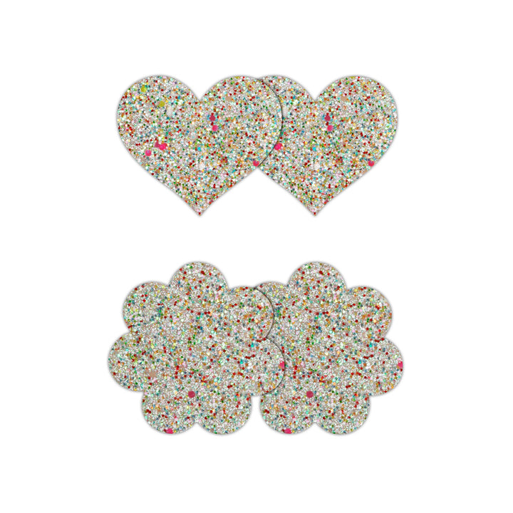 NS Novelties Pretty Pasties Heart & Flower 2 Pack - Glow