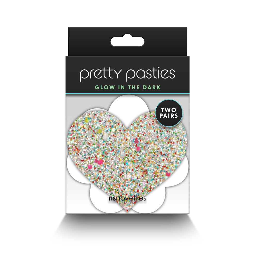 NS Novelties Pretty Pasties Heart & Flower 2 Pack - Glow