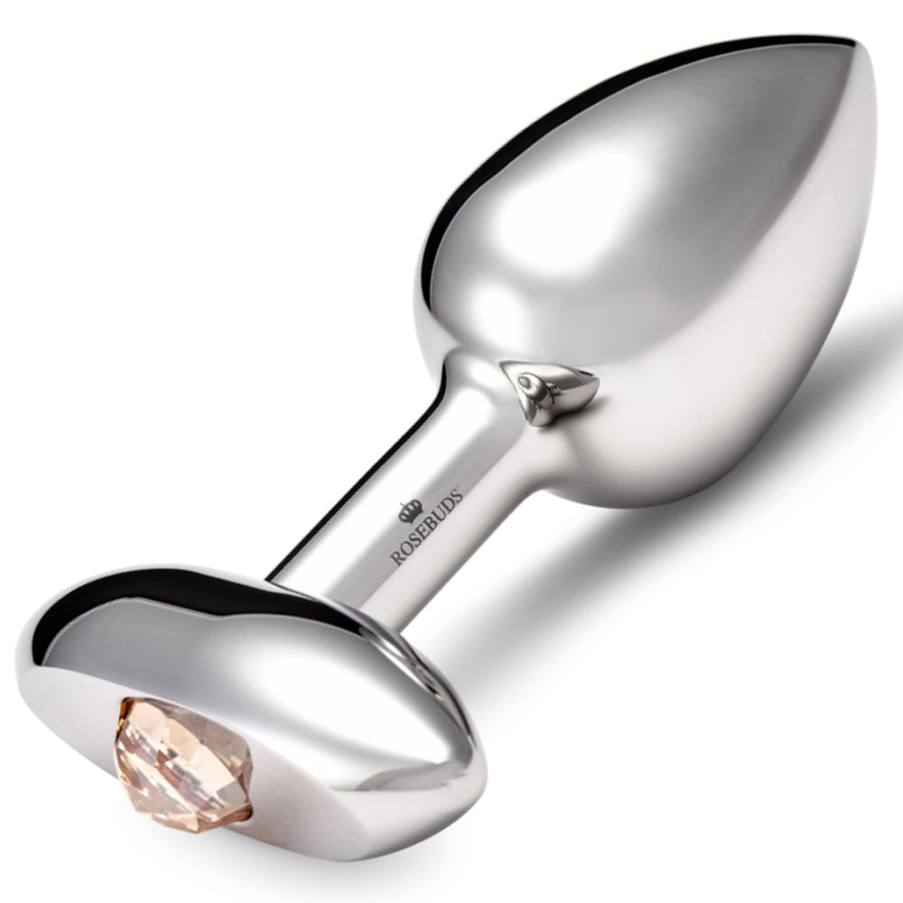 Rosebuds Stainless Steel Butt Plug Medium T Bar - Golden Shadow