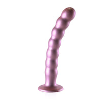 Shots Ouch! Liquid Silicone Beaded G-Spot 8 Inch Dildo - Rose Gold