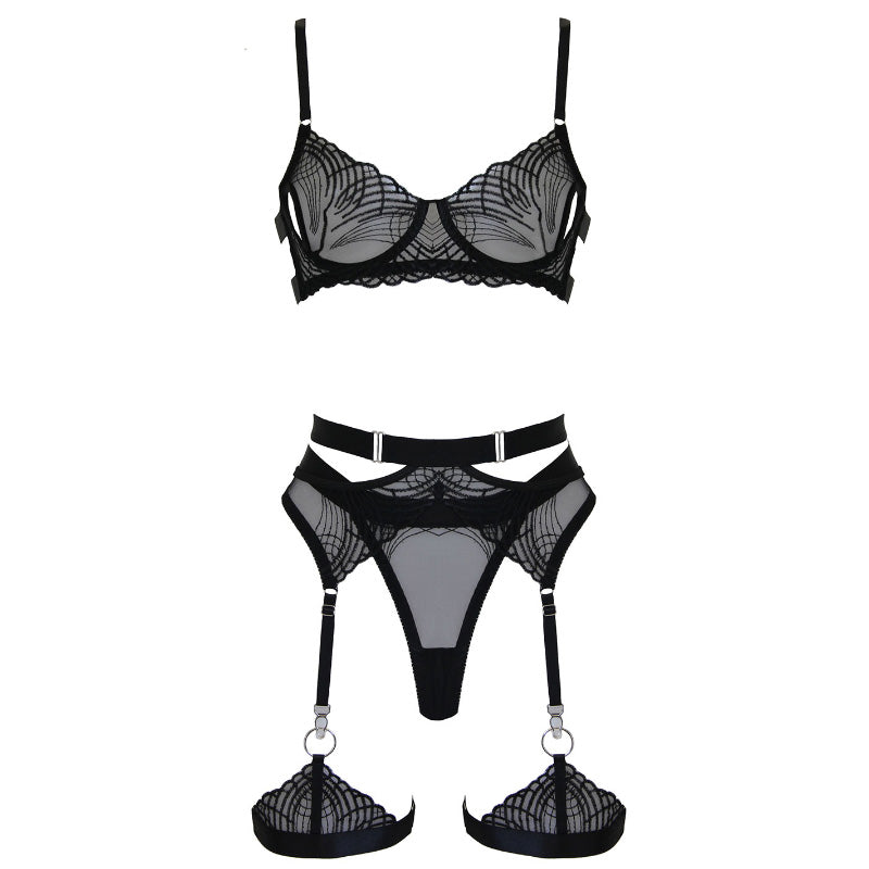 Love In Leather Muse Lingerie Set PL029 - Black