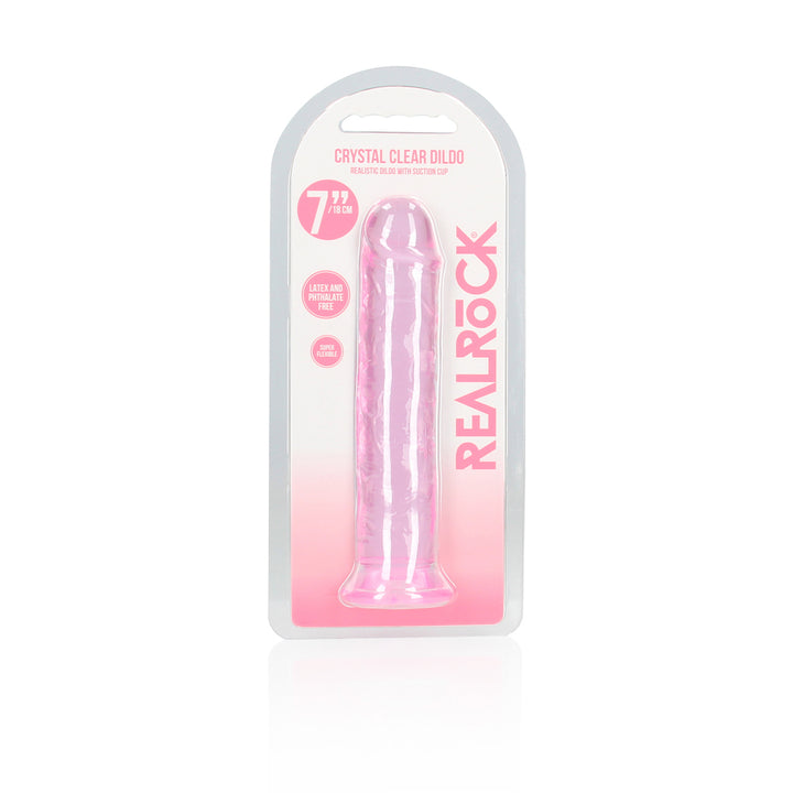 Shots Real Rock Crystal Clear 7 Inch Dildo - Pink