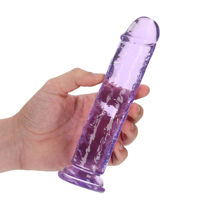 Shots Real Rock Crystal Clear 7 Inch Dildo - Purple