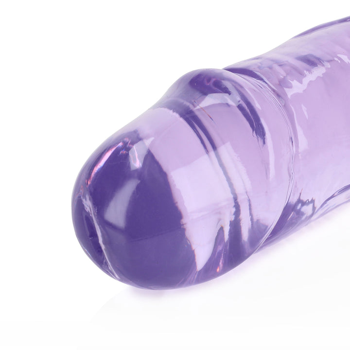 Shots Real Rock Crystal Clear 13 Inch Double Dildo - Purple