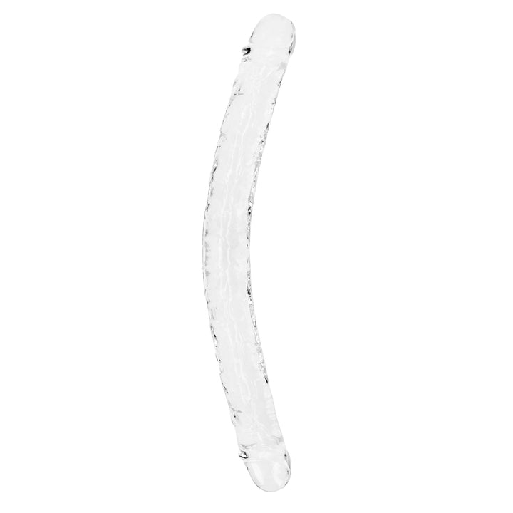 Shots Real Rock Crystal Clear 18 Inch Double Dildo - Clear