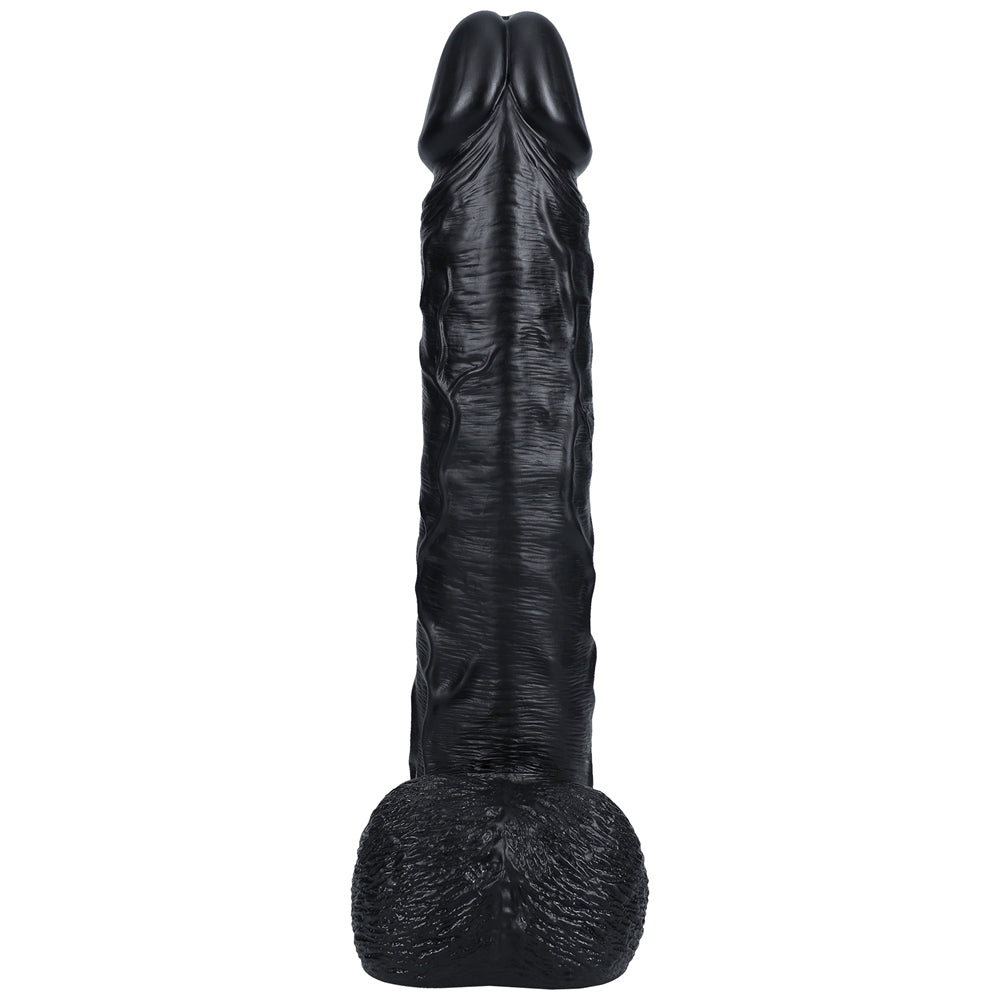 Shots Real Rock Realistic Straight Dildo With Balls 13 Inch - Black