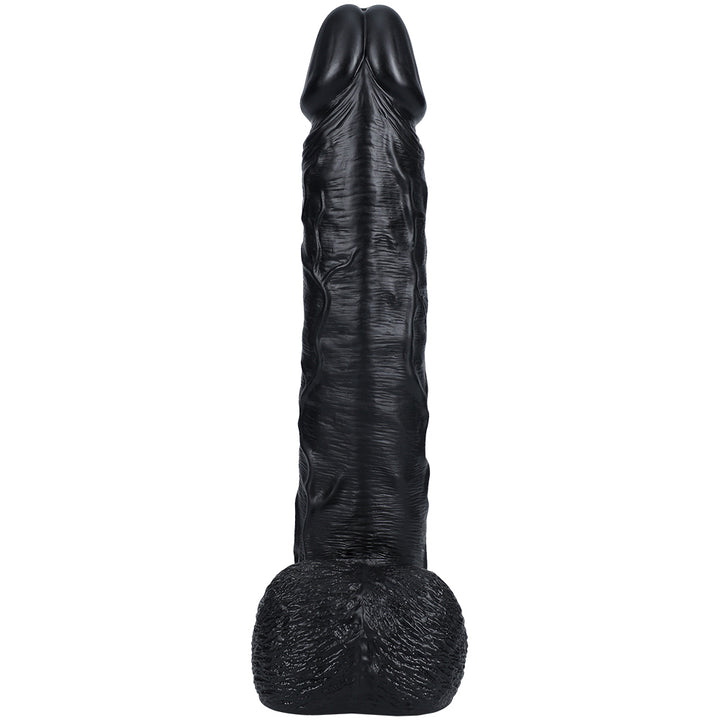 Shots Real Rock Realistic Straight Dildo With Balls 14 Inch - Black