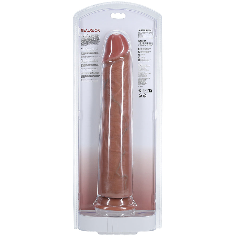 Shots Real Rock Realistic Straight Dildo 13 Inch - Tan