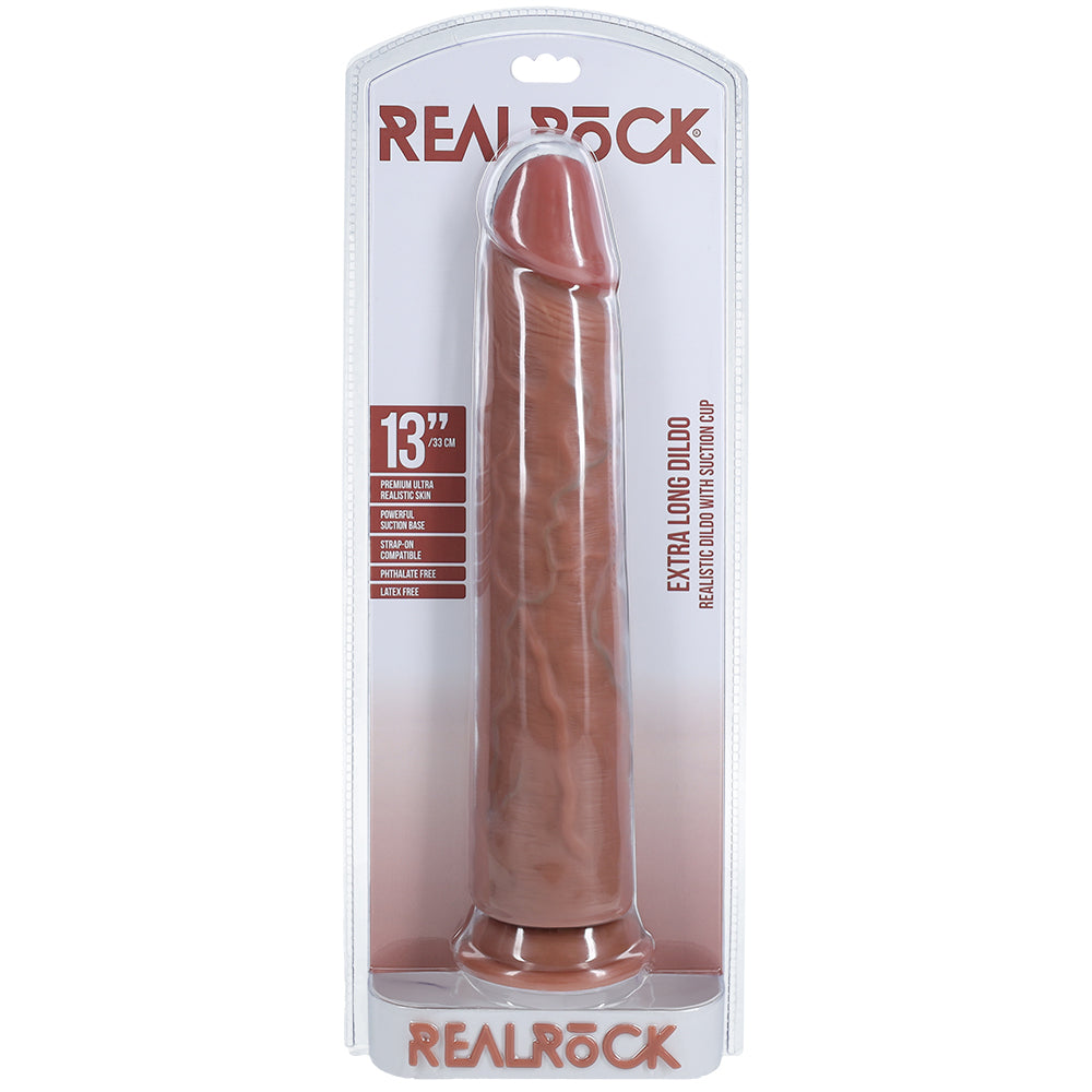 Shots Real Rock Realistic Straight Dildo 13 Inch - Tan