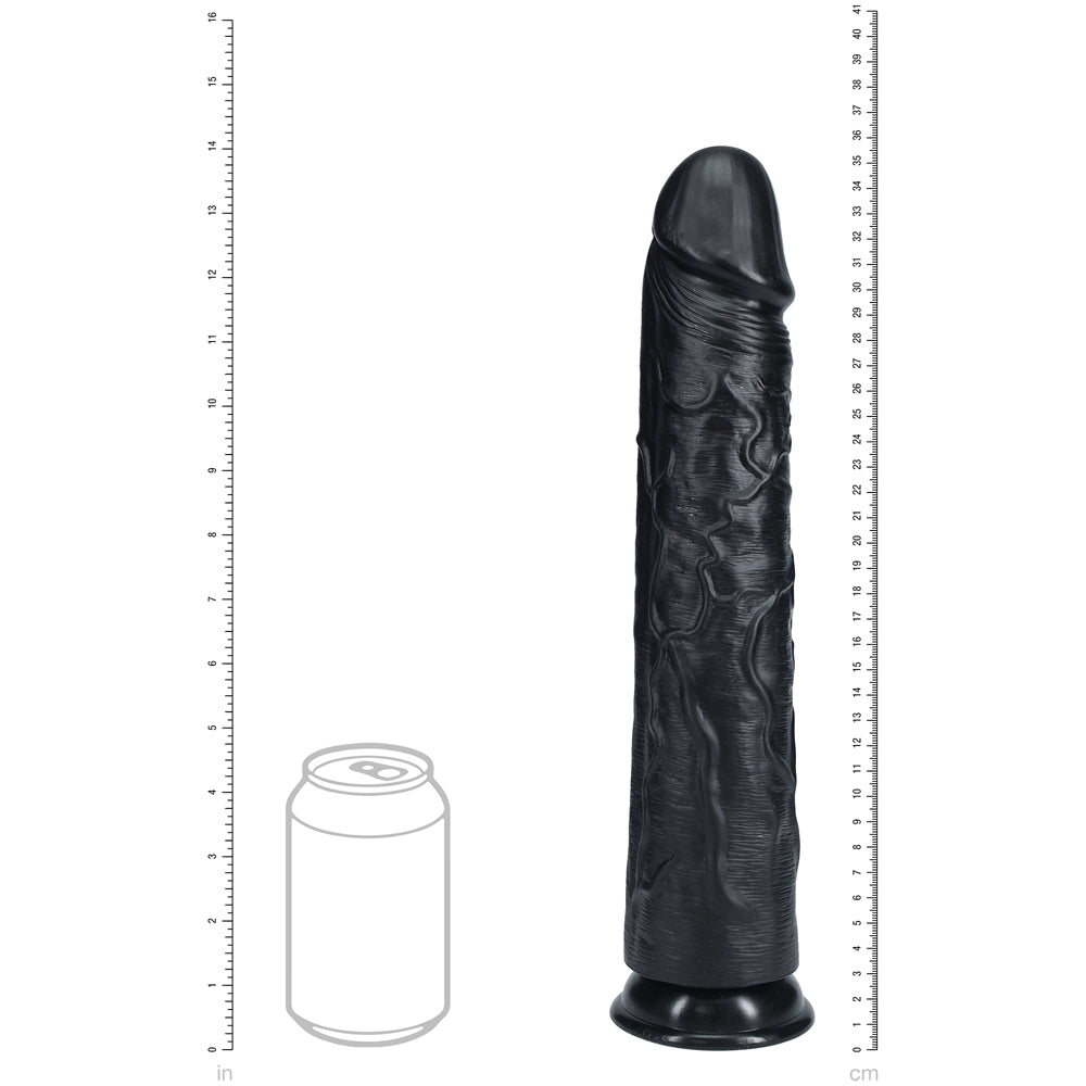 Shots Real Rock Realistic Straight Dildo 14 Inch - Black