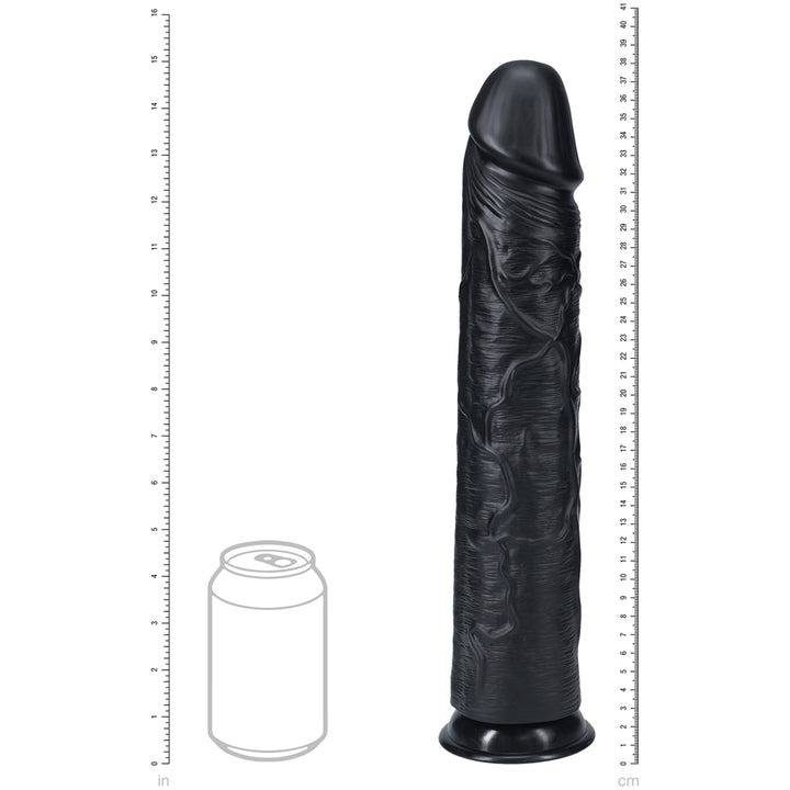 Shots Real Rock Realistic Straight Dildo 15 Inch - Black