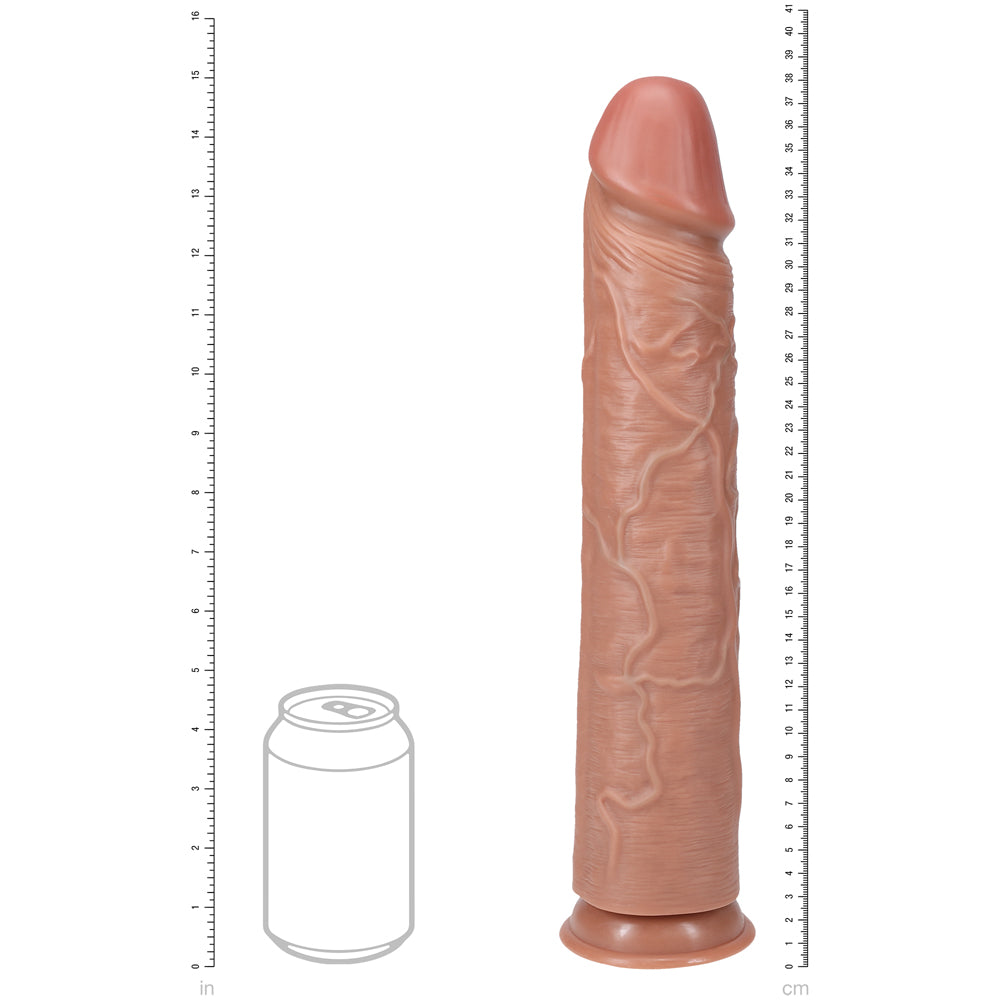 Shots Real Rock Realistic Straight Dildo 15 Inch - Tan