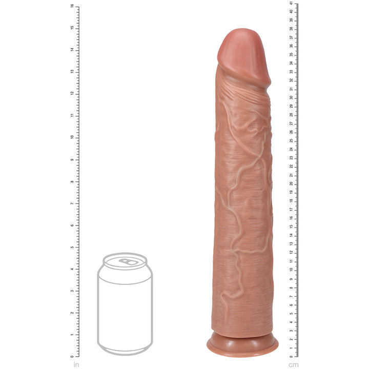 Shots Real Rock Realistic Straight Dildo 15 Inch - Tan