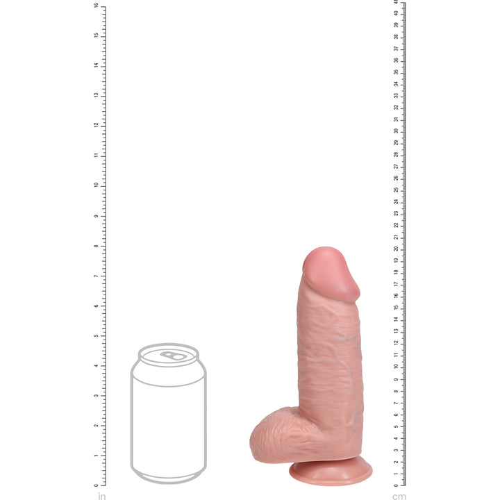 Shots Real Rock Extra Thick Dildo With Balls 8 Inch - Light