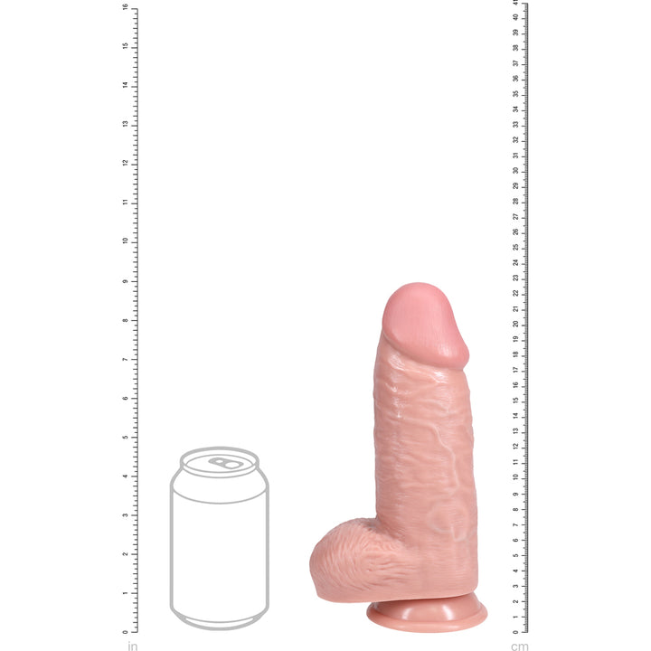 Shots Real Rock Extra Thick Dildo With Balls 9 Inch - Light