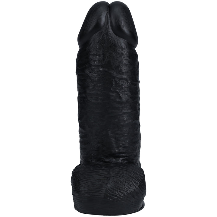 Shots Real Rock Extra Thick Dildo With Balls 10 Inch - Black