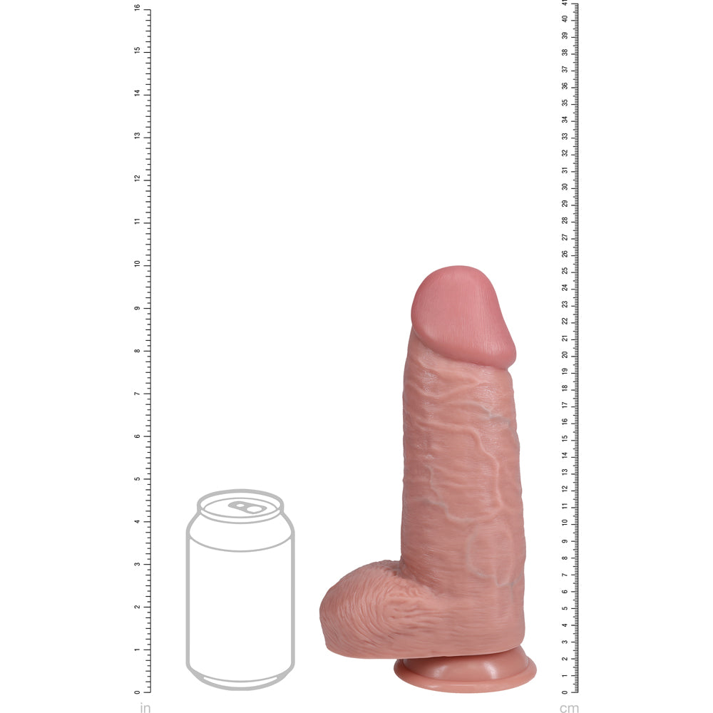 Shots Real Rock Extra Thick Dildo With Balls 10 Inch - Light