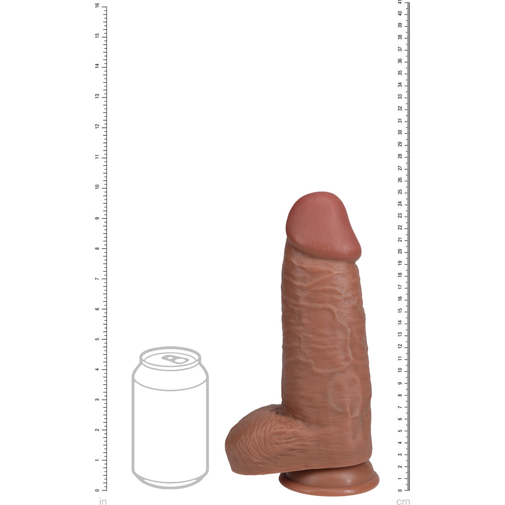 Shots Real Rock Extra Thick Dildo With Balls 10 Inch - Tan