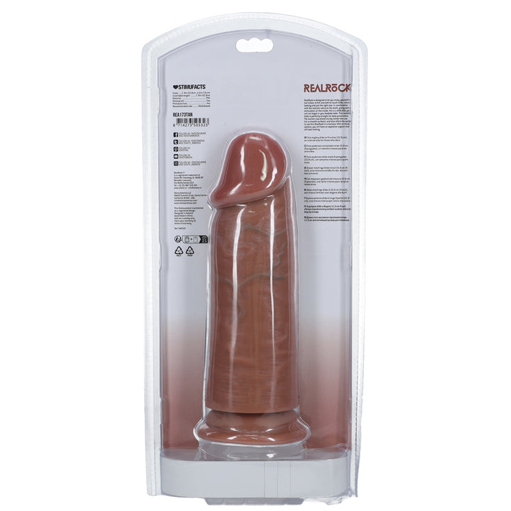 Shots Real Rock Extra Thick Dildo 9 Inch - Tan