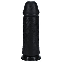 Shots Real Rock Extra Thick Dildo 10 Inch - Black