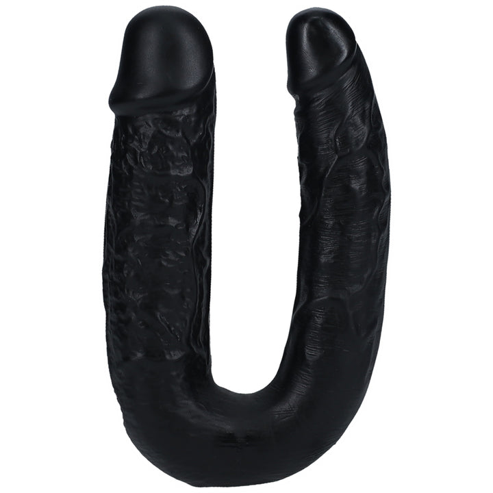 Shots Real Rock U Shape Double Dildo 5 Inch - Black