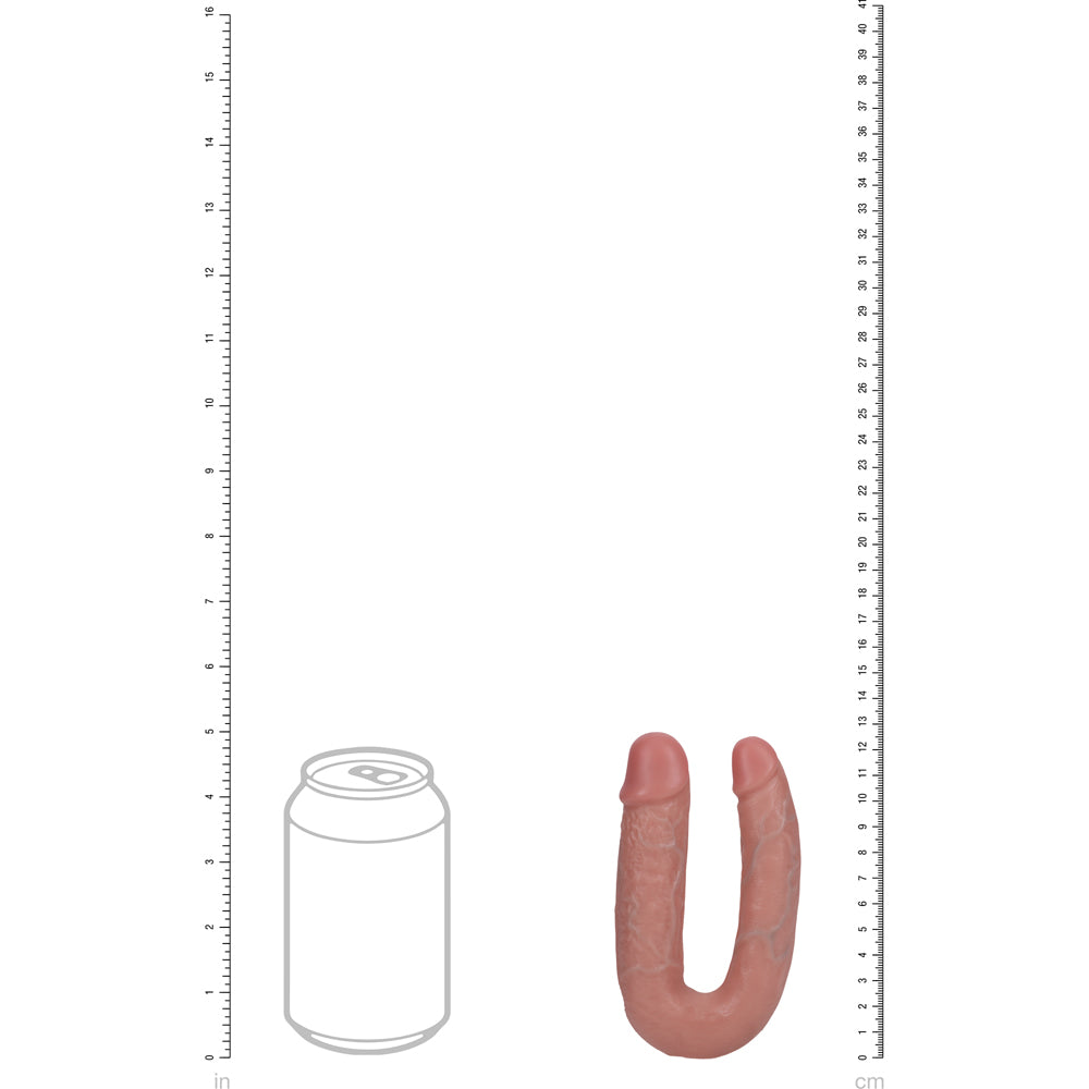 Shots Real Rock U Shape Double Dildo 5 Inch - Flesh