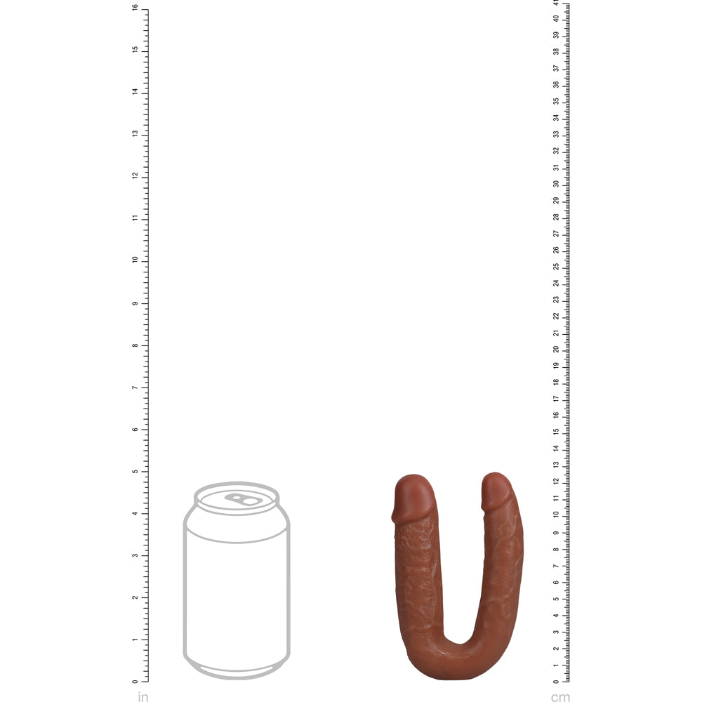 Shots Real Rock U Shape Double Dildo 5 Inch - Tan