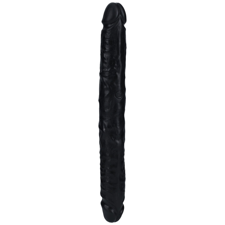 Shots Real Rock Straight Slim 12 Inch Double Dildo - Black