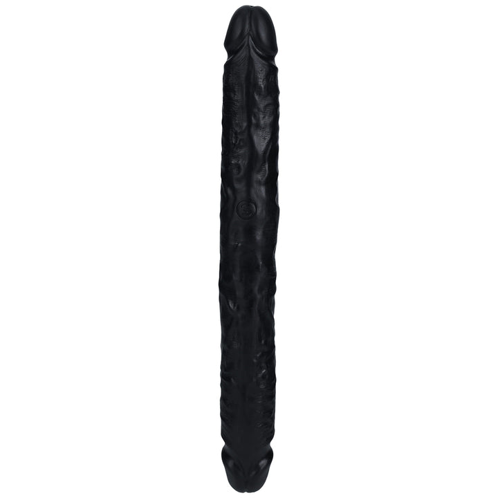 Shots Real Rock Straight Slim 12 Inch Double Dildo - Black