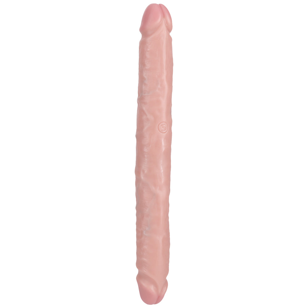 Shots Real Rock Straight Slim 12 Inch Double Dildo - Light