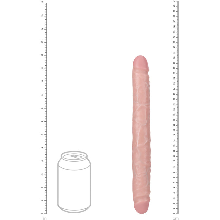 Shots Real Rock Straight Slim 12 Inch Double Dildo - Light