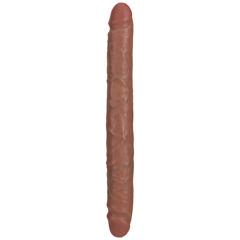 Shots Real Rock Straight Slim 12 Inch Double Dildo - Tan