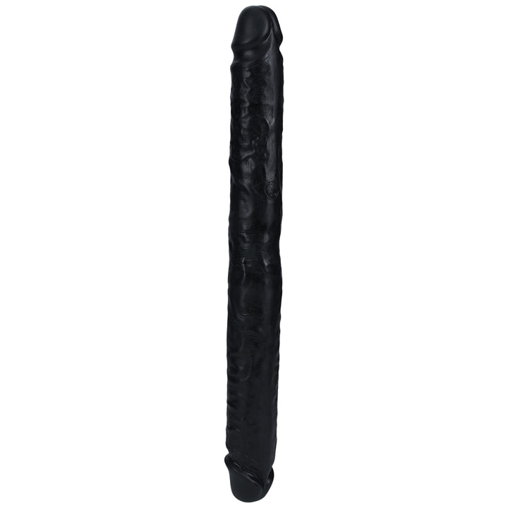 Shots Real Rock Straight Slim 14 Inch Double Dildo - Black