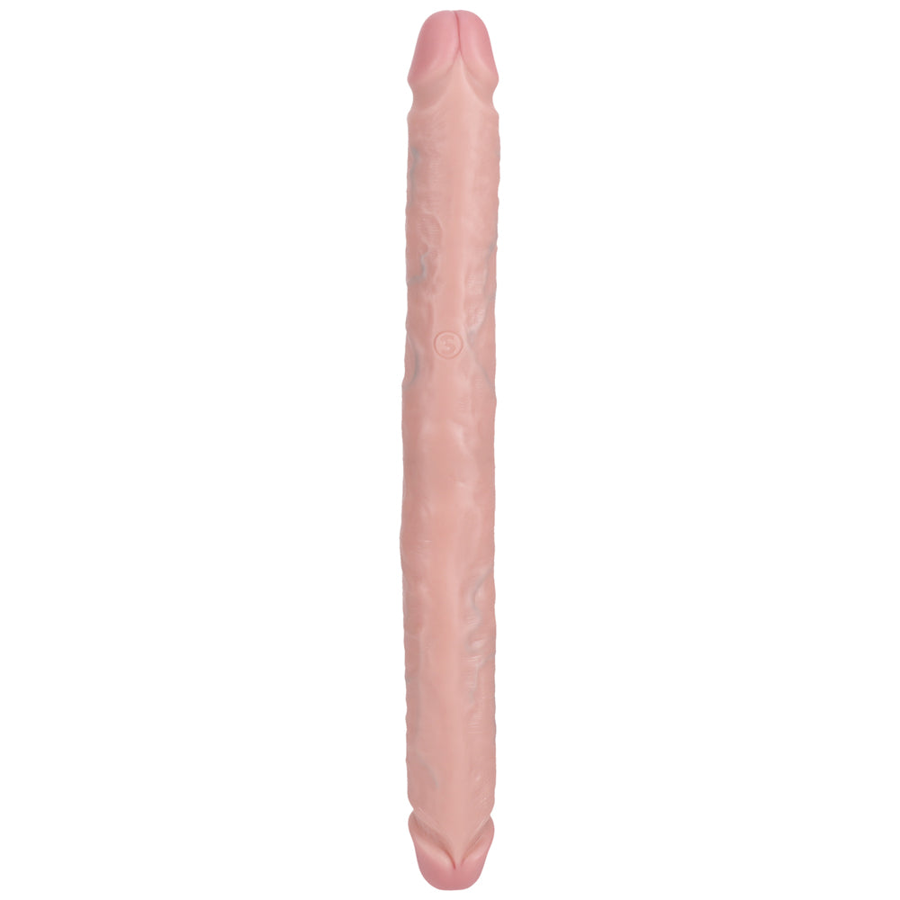 Shots Real Rock Straight Slim 14 Inch Double Dildo - Light