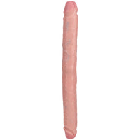 Shots Real Rock Straight Slim 14 Inch Double Dildo - Light