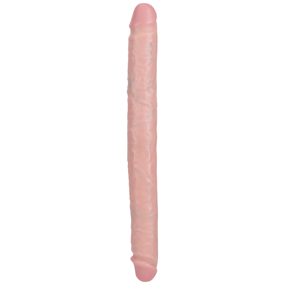 Shots Real Rock Straight Slim 14 Inch Double Dildo - Light