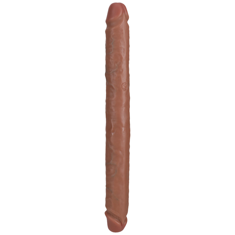 Shots Real Rock Straight Slim 14 Inch Double Dildo - Tan