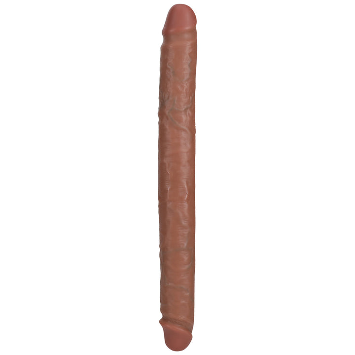 Shots Real Rock Straight Slim 14 Inch Double Dildo - Tan