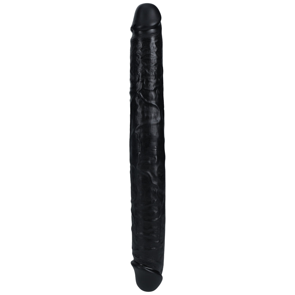 Shots Real Rock Straight Thick 14 Inch Double Dildo - Black