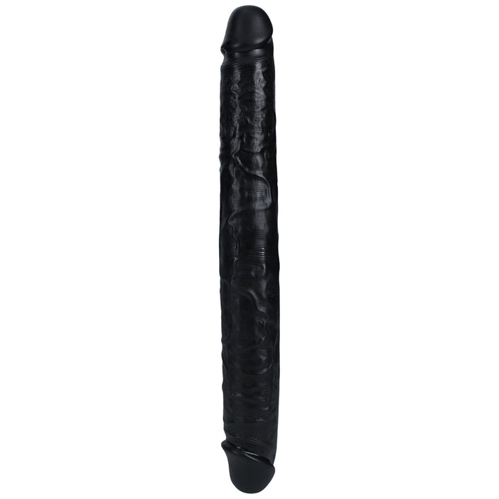 Shots Real Rock Straight Thick 14 Inch Double Dildo - Black