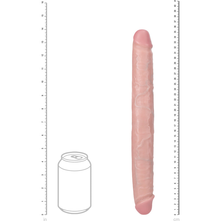 Shots Real Rock Straight Thick 14 Inch Double Dildo - Light