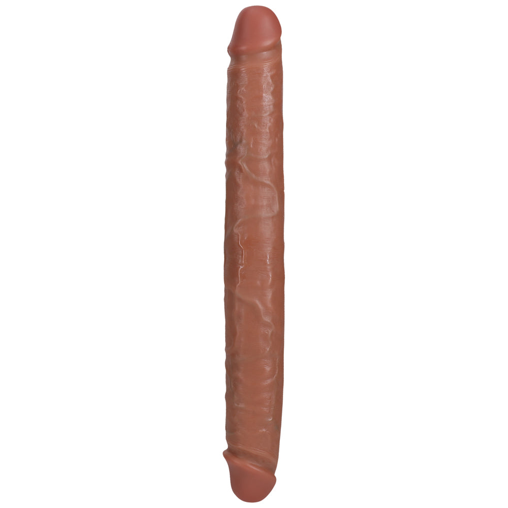 Shots Real Rock Straight Thick 14 Inch Double Dildo - Tan